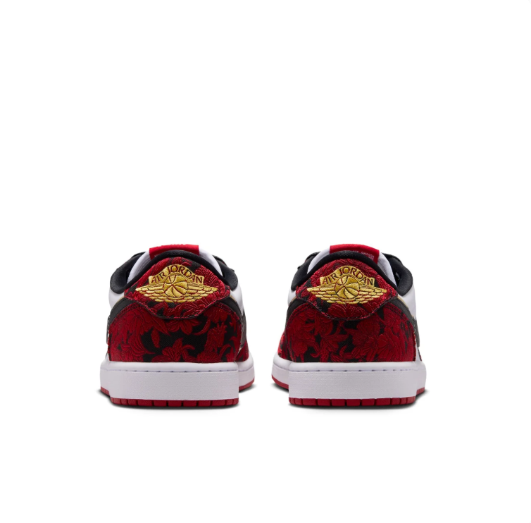 Air Jordan Low-Top Sneakers – Red Graphic Print, White & Black