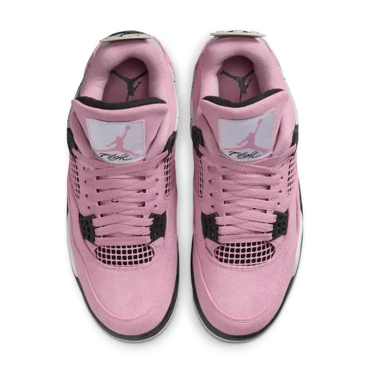Air Jordan 4 Sneakers – Dusty Pink with Speckled Gray Accents