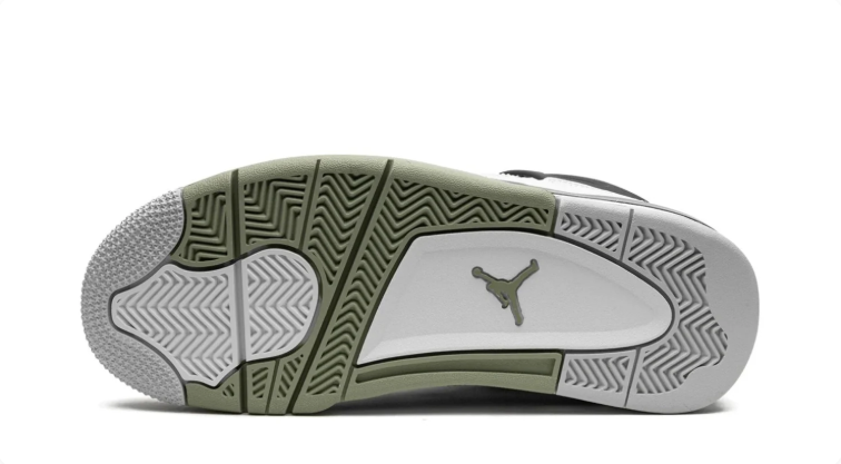 Air Jordan 4 Sneakers – White, Sage Green & Black