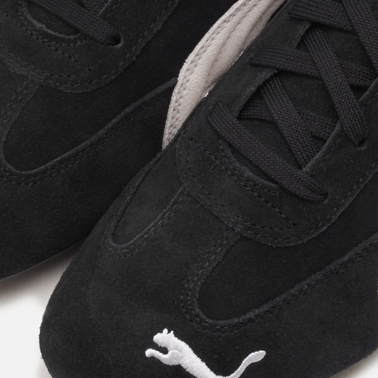 PUMA Slim Low-Top Sneakers – Black & Cream with Gold Accents