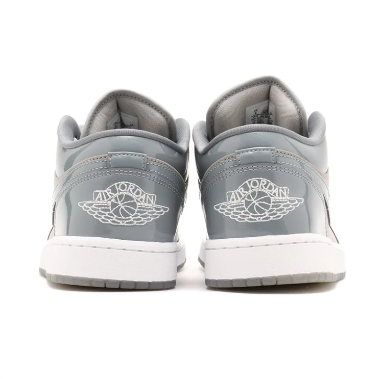 Air Jordan 1 Low Sneakers – Gray & Taupe with White Laces