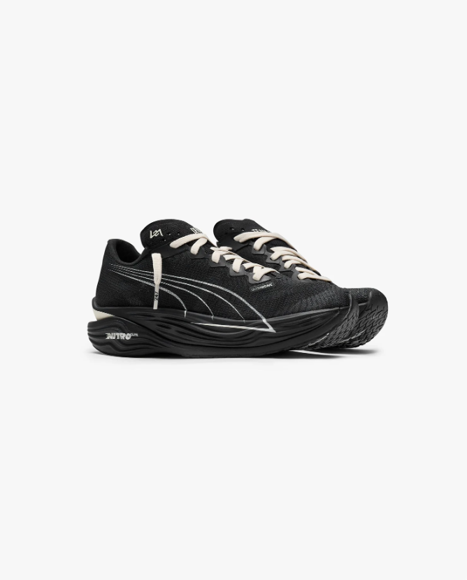 PUMA Mesh Sneakers – Black & Cream with Sculpted Sole