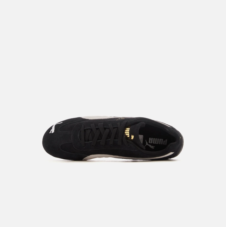 PUMA Slim Low-Top Sneakers – Black & Cream with Gold Accents