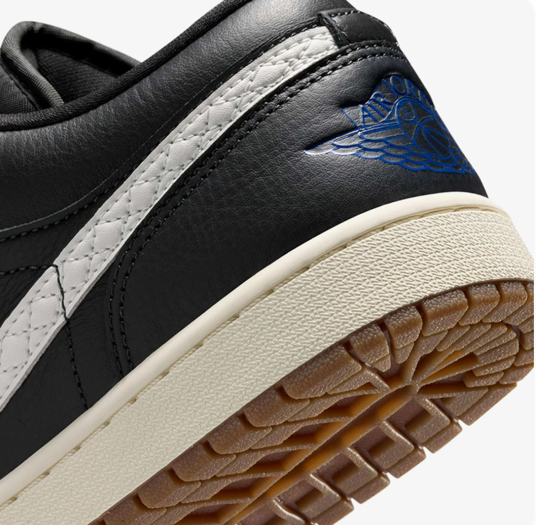 Air Jordan 1 Low Sneakers – Black & White with Gum Sole
