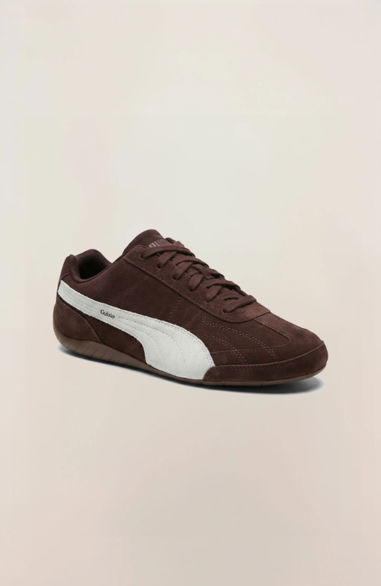 PUMA Slim Low-Top Sneakers – Dark Brown & White