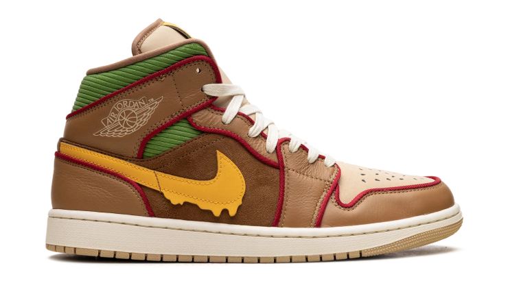 Air Jordan High-Top Sneakers – Brown & Tan with Yellow