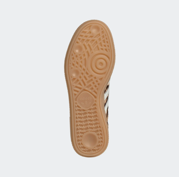 adidas Leopard-Print Low-Top Sneakers – Tan & Cream with Gum Sole