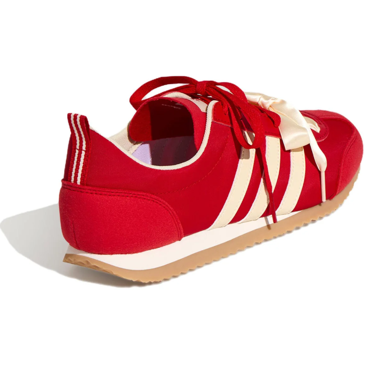 adidas Slim Low-Top Sneakers – Red & Cream with Ribbon Laces