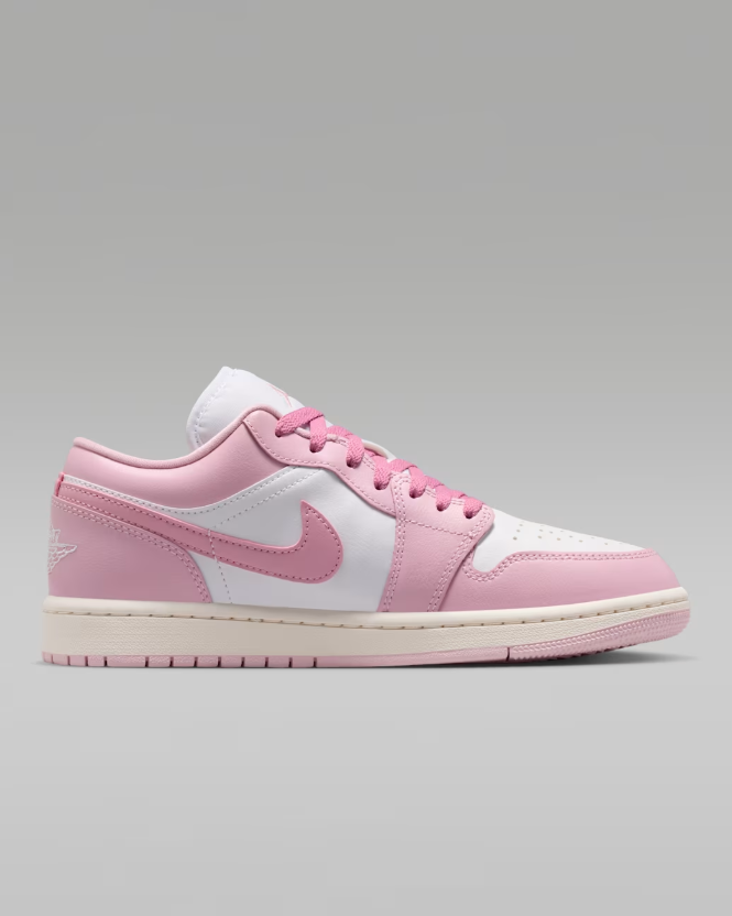 Air Jordan 1 Low Sneakers – Pink & White with Cream Midsole