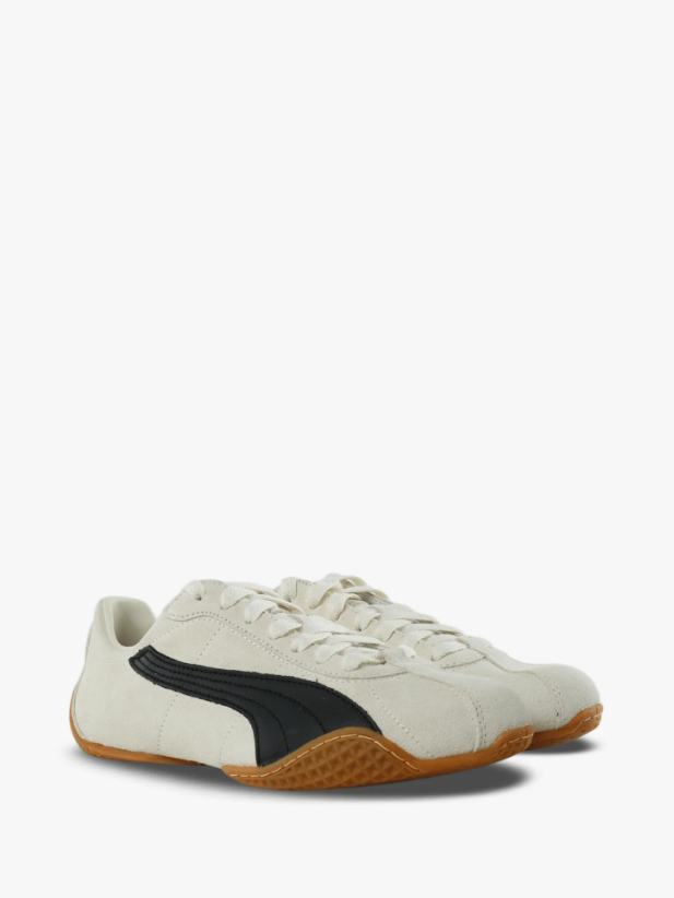 PUMA Slim Low-Top Sneakers – Cream & Black with Gum Sole