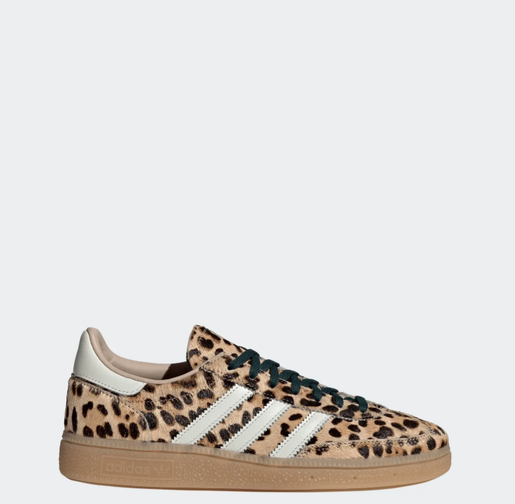 adidas Leopard-Print Low-Top Sneakers – Tan & Cream with Gum Sole