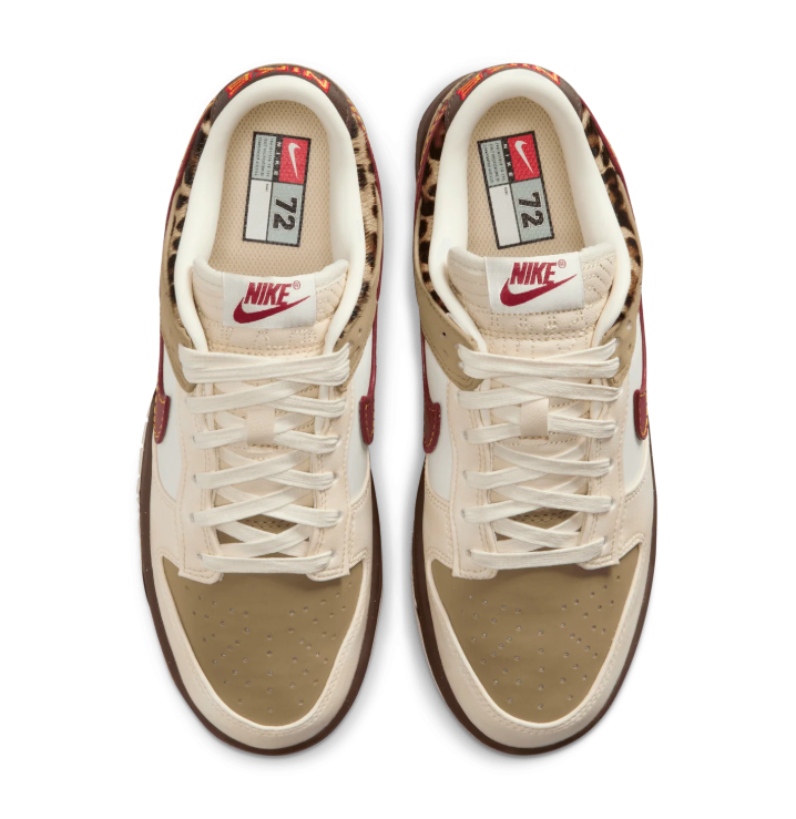 Nike Low-Top Sneakers – Cream & Khaki with Burgundy