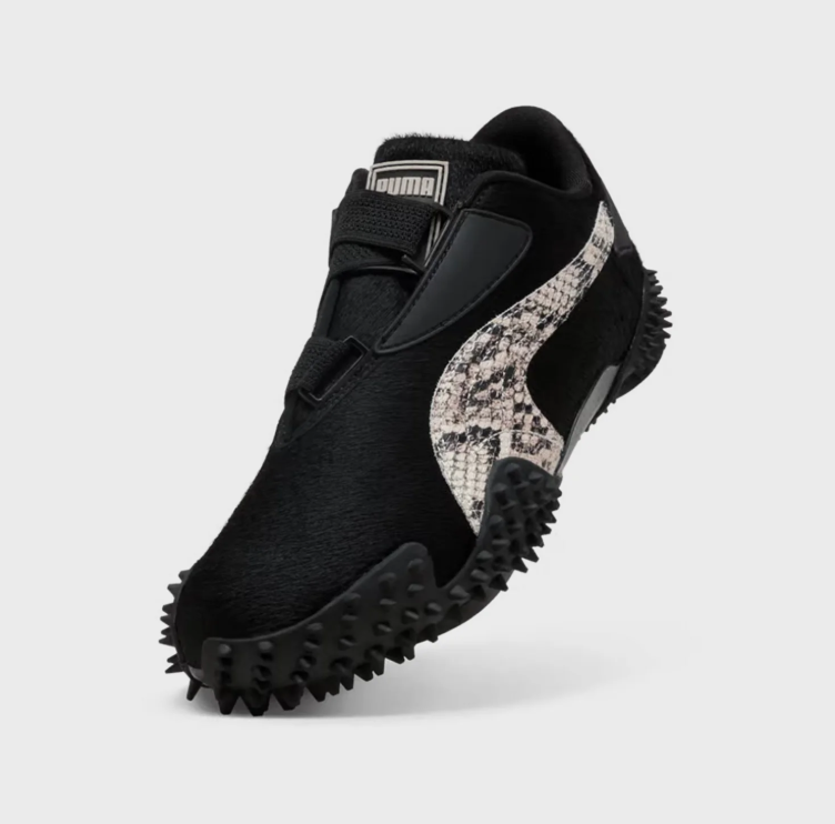 PUMA Black Low-Top Sneakers with Snakeskin-Print Detailing