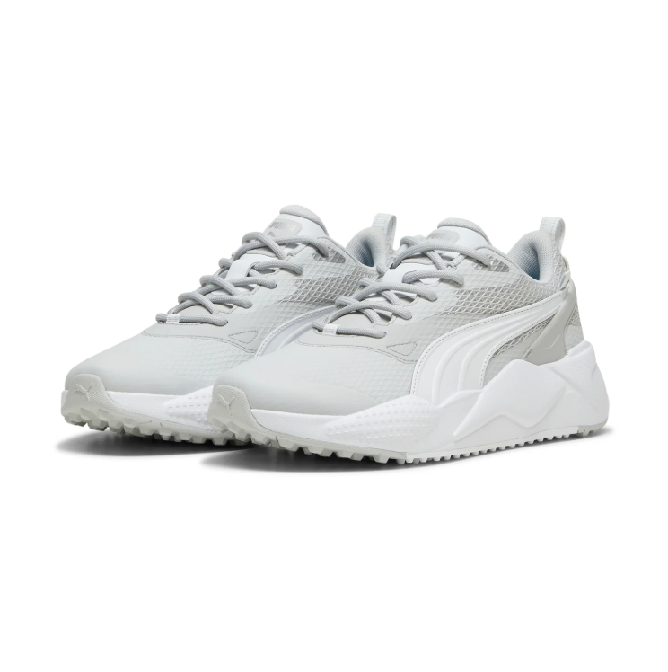 PUMA Light Grey & White Chunky Lace-Up Sneakers