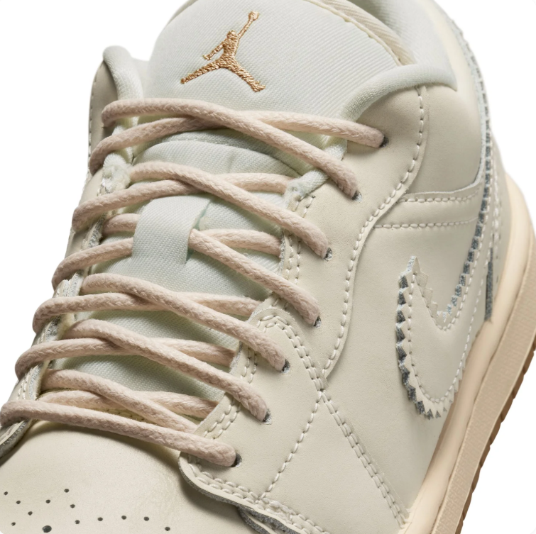 Air Jordan Low-Top Sneakers – Cream with Brogue Detailing & Gum Sole