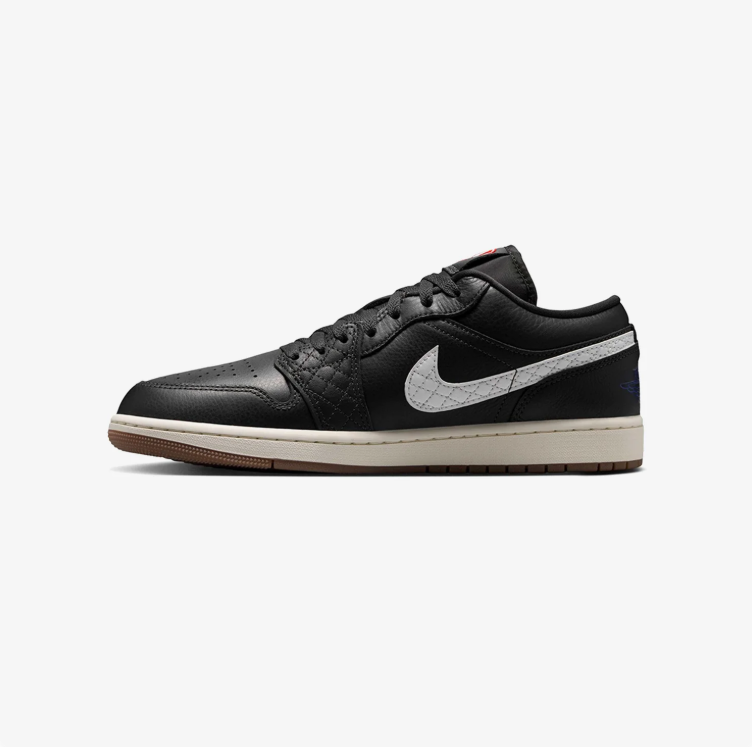 Air Jordan 1 Low Sneakers – Black & White with Gum Sole