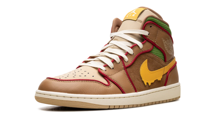 Air Jordan High-Top Sneakers – Brown & Tan with Yellow