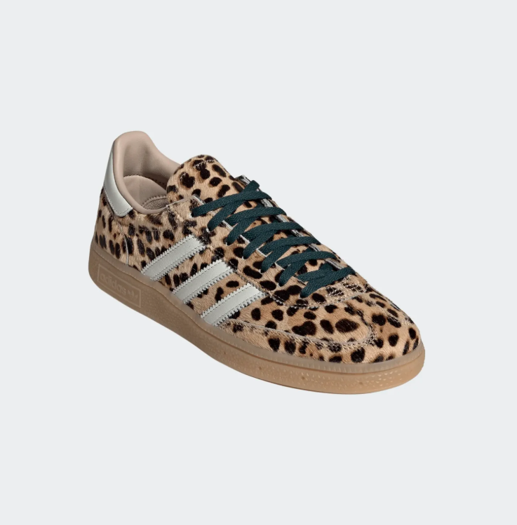 adidas Leopard-Print Low-Top Sneakers – Tan & Cream with Gum Sole