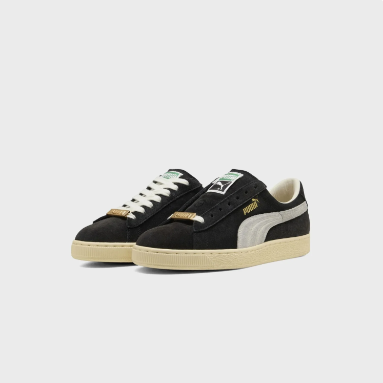 PUMA Black & Off-White Low-Top Sneakers with Cream Sole