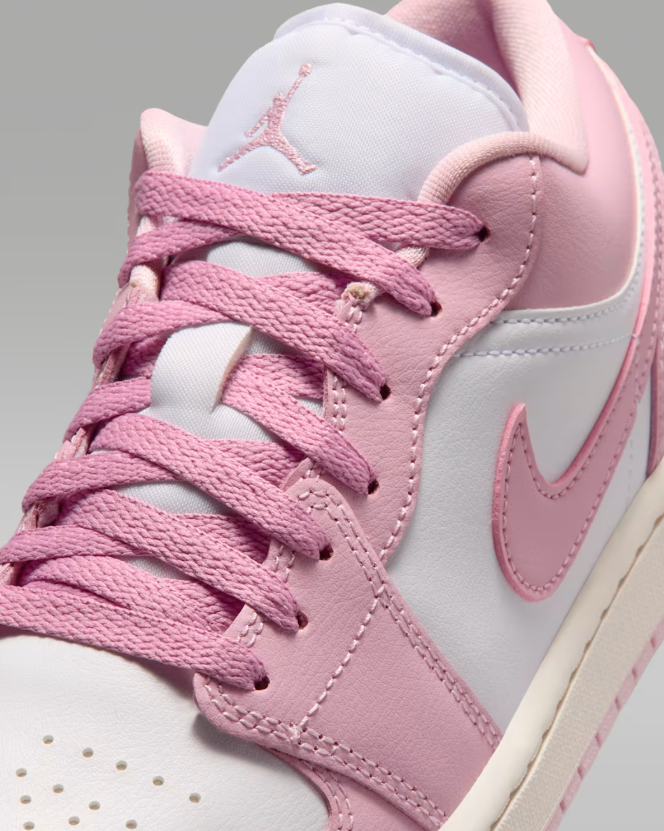 Air Jordan 1 Low Sneakers – Pink & White with Cream Midsole