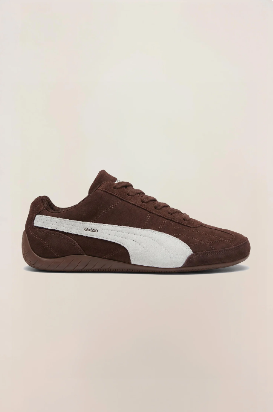 PUMA Slim Low-Top Sneakers – Dark Brown & White