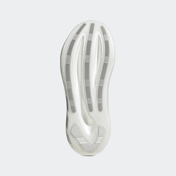 adidas Hyperboost Sneakers – White & Gray with Sculpted Sole