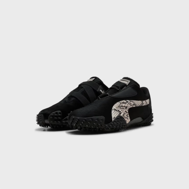 PUMA Black Low-Top Sneakers with Snakeskin-Print Detailing