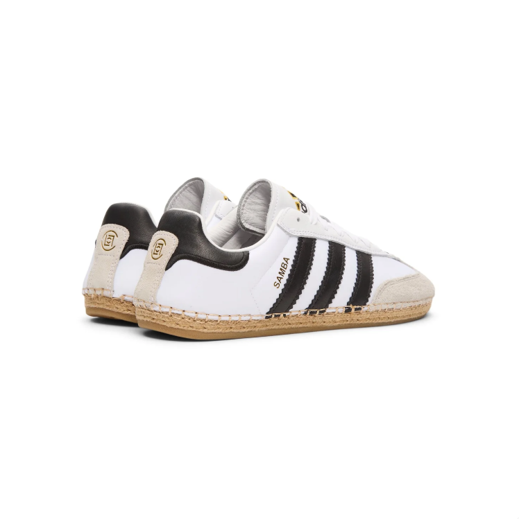 adidas Samba Sneakers – White & Black with Woven-Look Sole