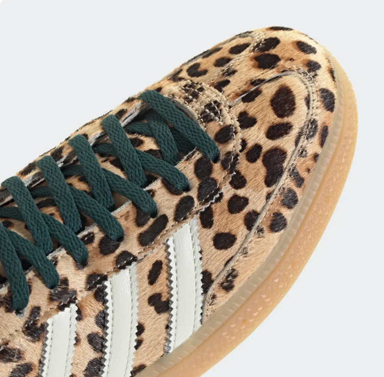 adidas Leopard-Print Low-Top Sneakers – Tan & Cream with Gum Sole
