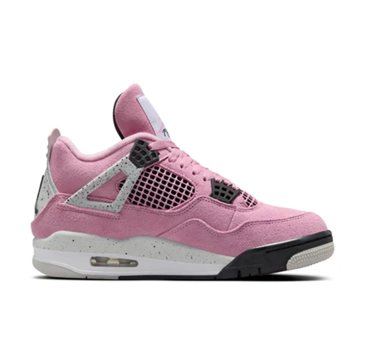Air Jordan 4 Sneakers – Dusty Pink with Speckled Gray Accents