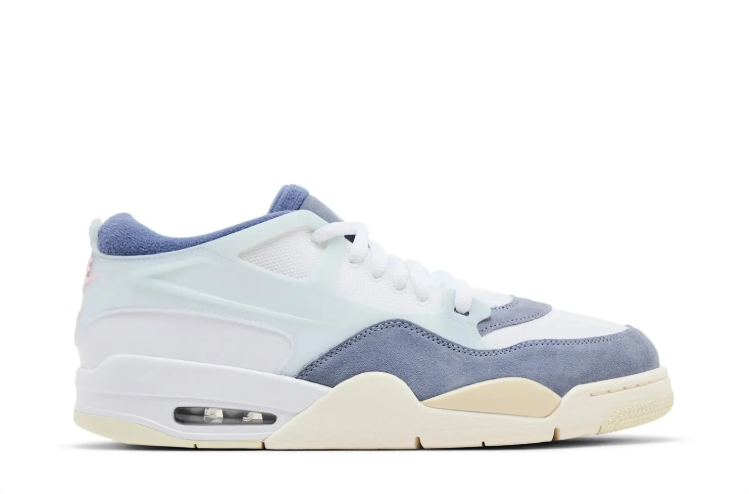 Jordan Low-Top Sneakers – White & Blue Gray with Cream Sole