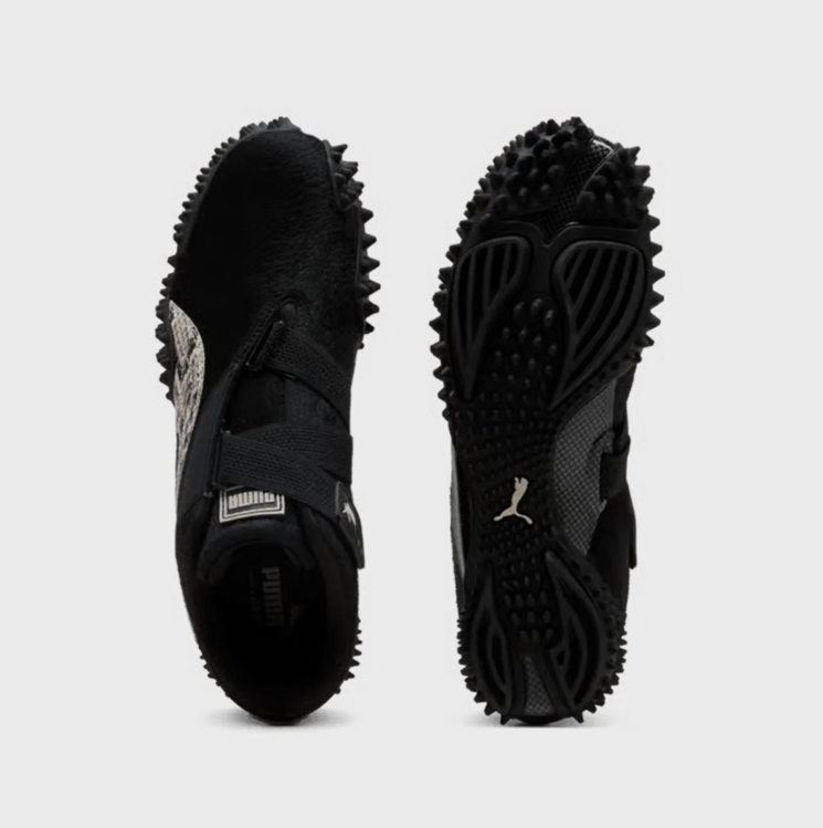 PUMA Black Low-Top Sneakers with Snakeskin-Print Detailing