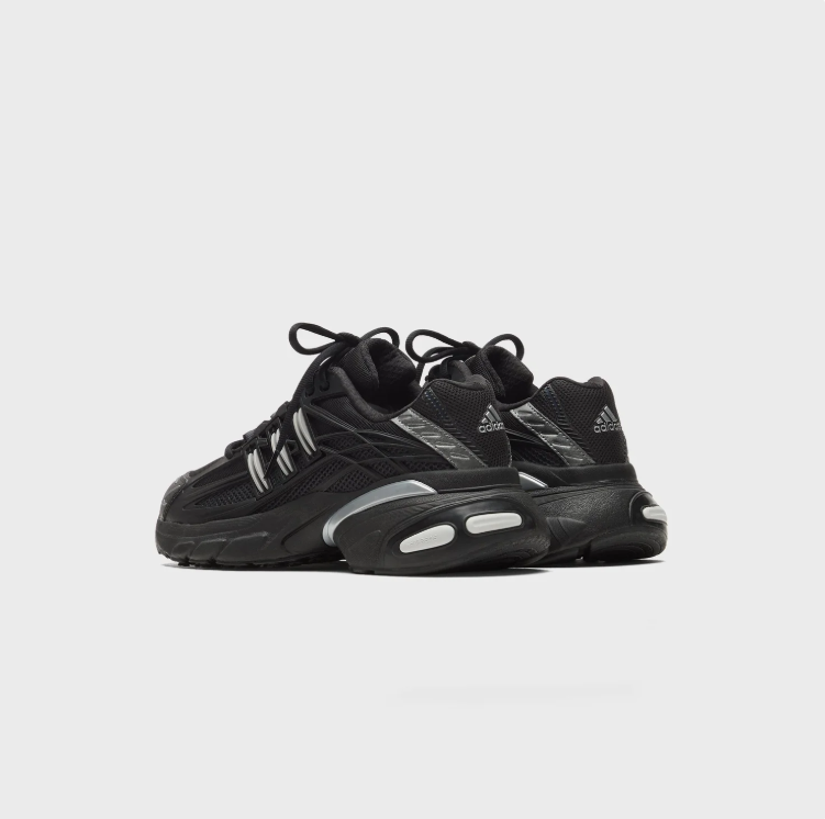 adidas Chunky Mesh Sneakers – Black & Silver with Sculpted Sole
