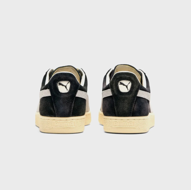 PUMA Black & Off-White Low-Top Sneakers with Cream Sole