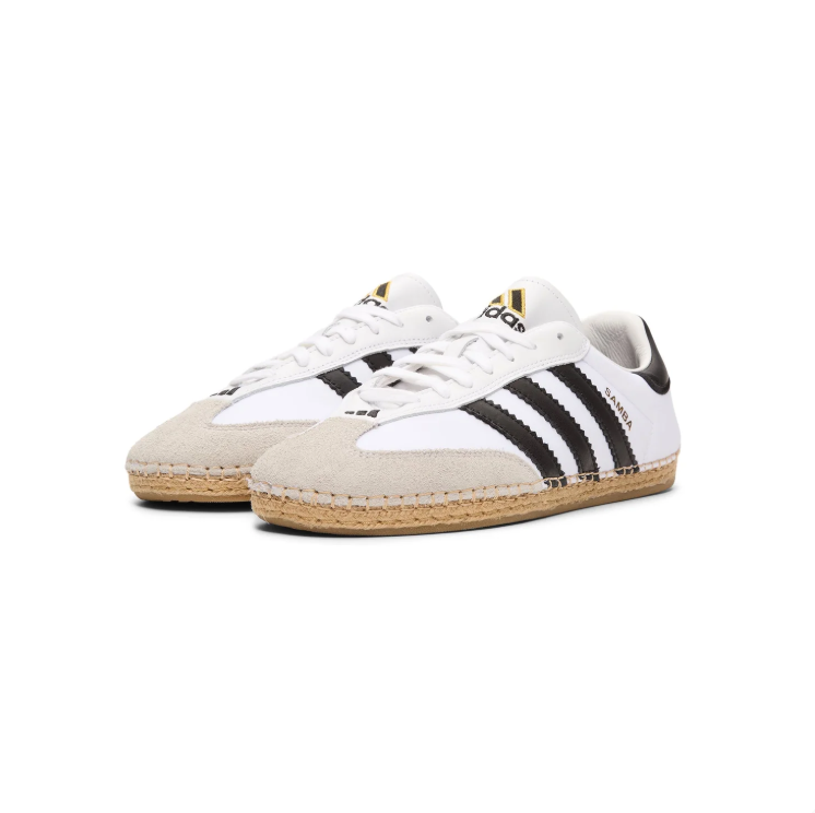 adidas Samba Sneakers – White & Black with Woven-Look Sole